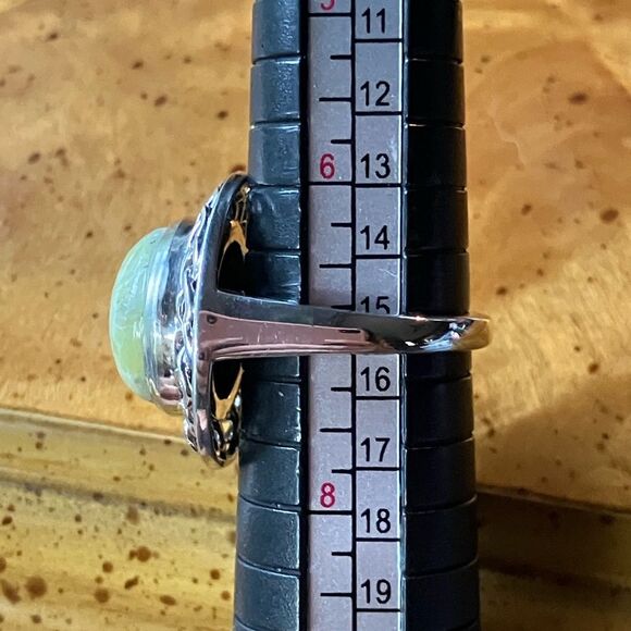 Natural Connemara Marble Sterling Silver Cocktail Ring Size 7 - Picture 8 of 9
